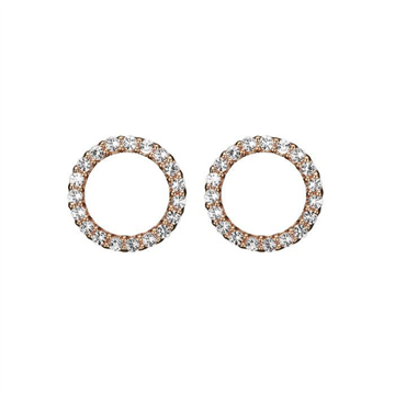Christina Jewelry & Watches - Topaz Sparkling Circle Ørestikker - rosaforgyldt sølv 671-R43